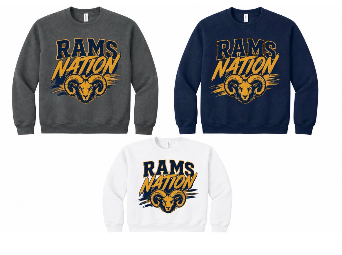 Rams Nation Crewneck Sweatshirt-First Round Pre Order Open until Aug. 19